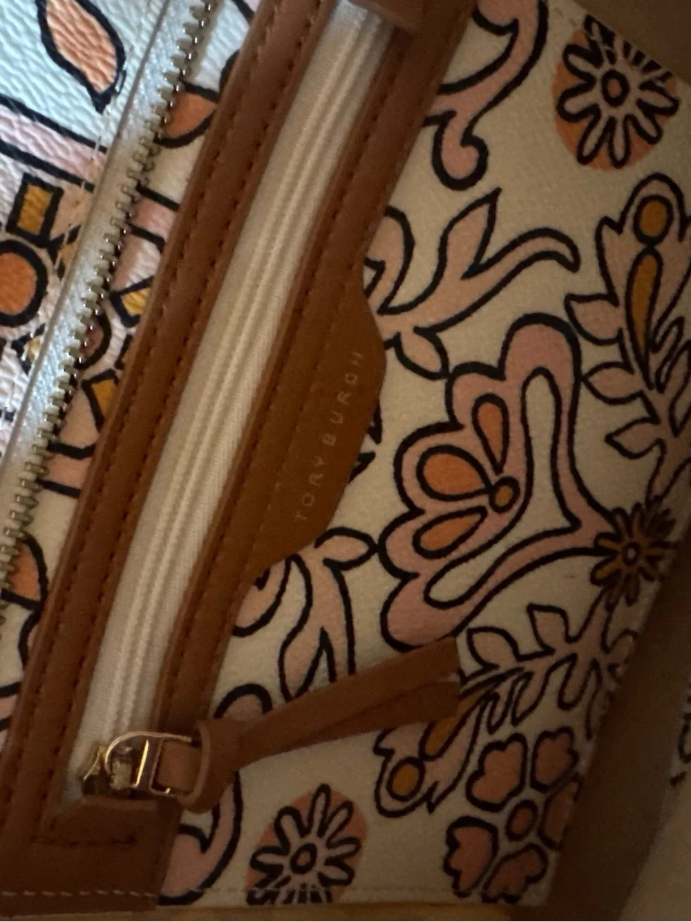Tory Burch Spring Small Tote Hicks Garden Floral Leather Bag